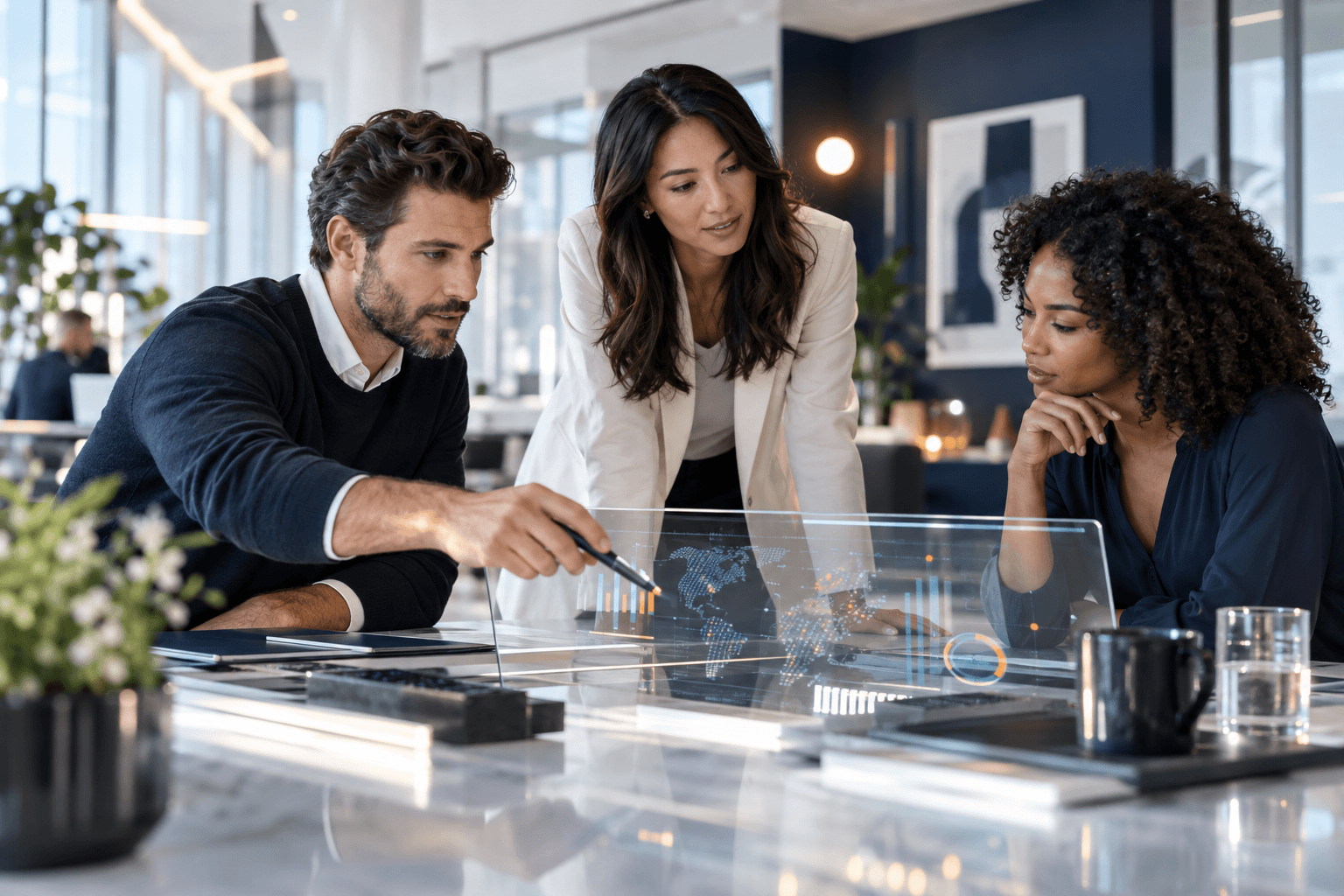 Business leaders using intelligent technology to shape their next move
