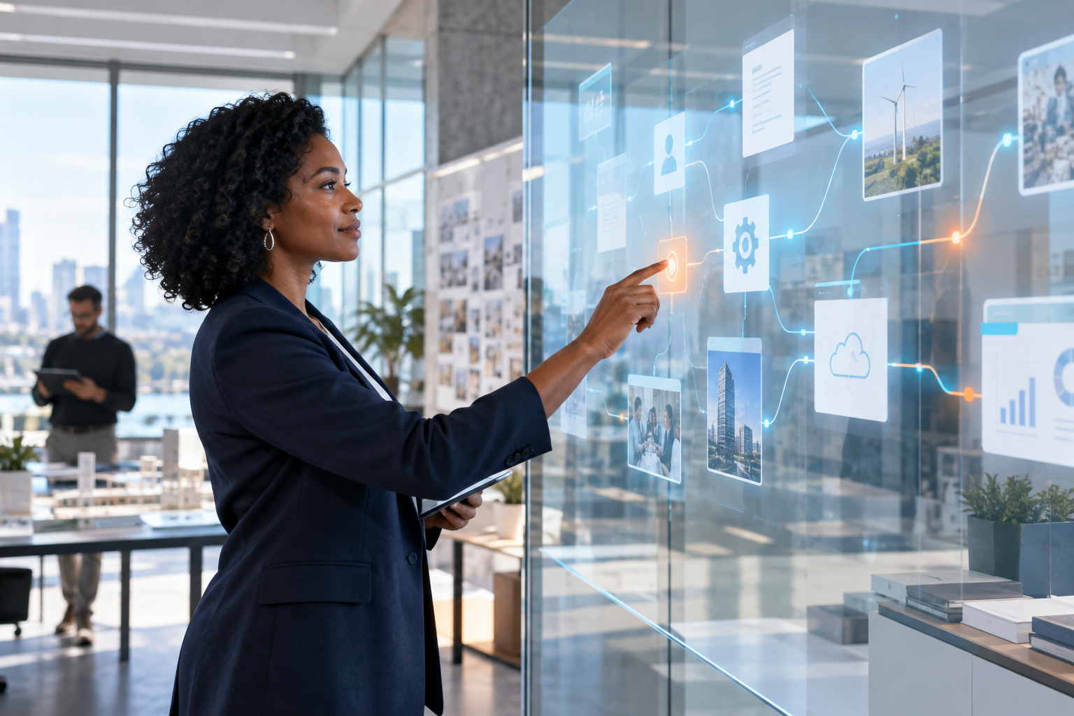 Technology leader designing an intelligent connected workflow